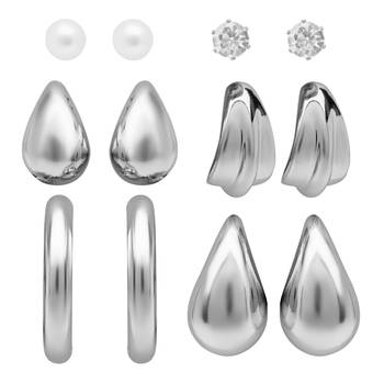 silver plated combo earring for women 3