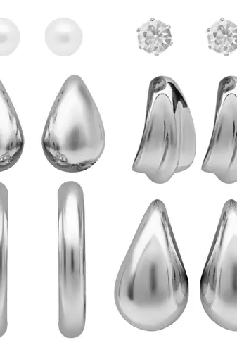 silver plated combo earring for women