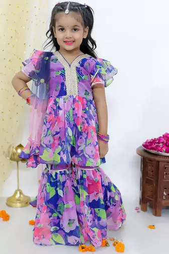 Spring floral sharara set