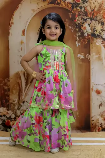 Spring floral sharara set
