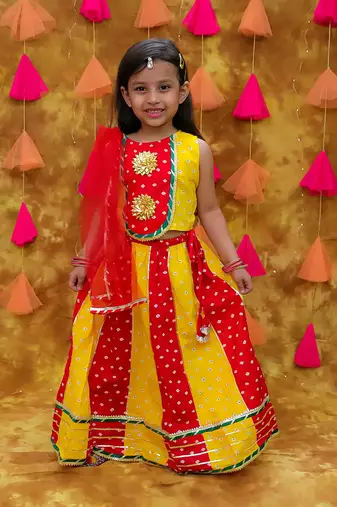 Chanda bandhani lehenga choli