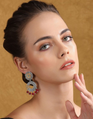 Oxidized silver & gold-toned statement earrings 1