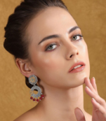 Oxidized silver & gold-toned statement earrings
