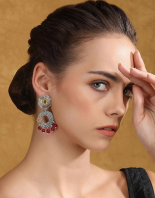Oxidized silver & gold-toned statement earrings 2
