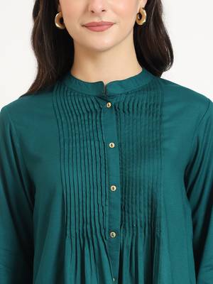 turquoise solid print rayon fabric straight top 5