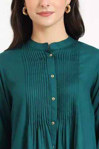 turquoise solid print rayon fabric straight top