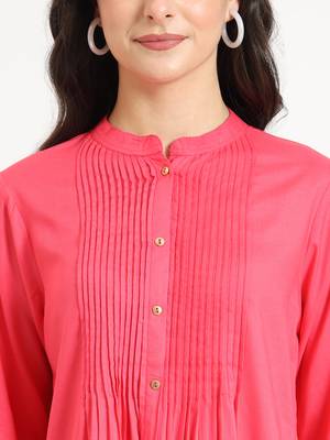 peach solid print rayon fabric straight top 5