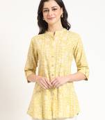 yellow cotton fabric straight top