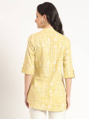 yellow cotton fabric straight top 2
