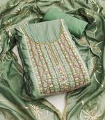 Kimisha pista roman hand work unstitched dress material