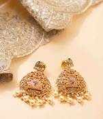 American diamond danglers with pearl detail