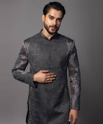 Llano grey achkan set 2