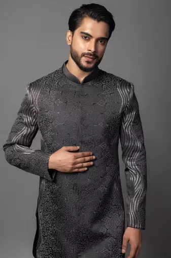 Llano grey achkan set