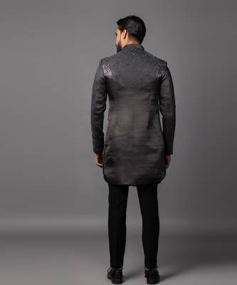 Llano grey achkan set 4