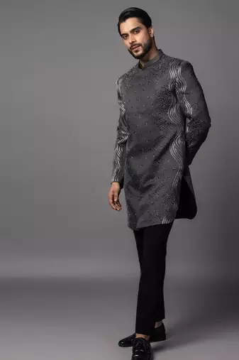Llano grey achkan set