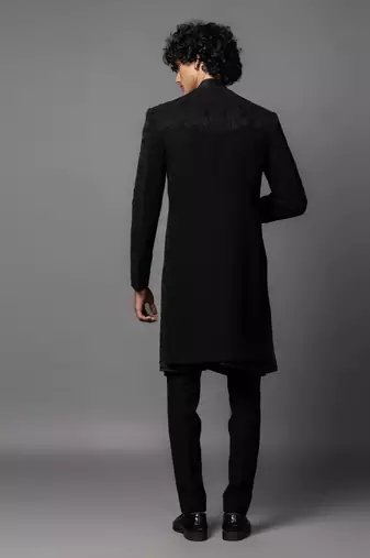 Shadow black achkan set