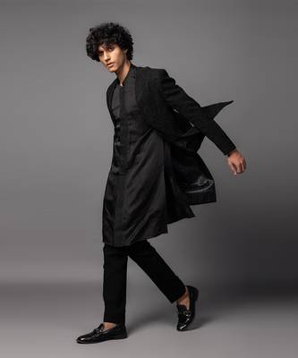 Shadow black achkan set 3