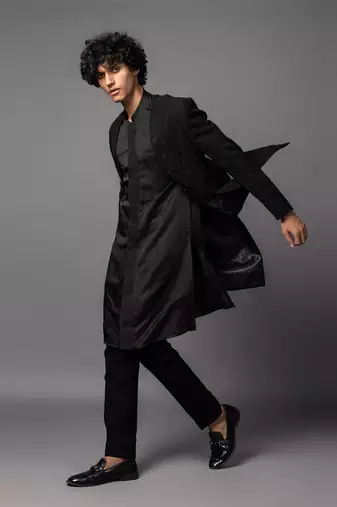 Shadow black achkan set