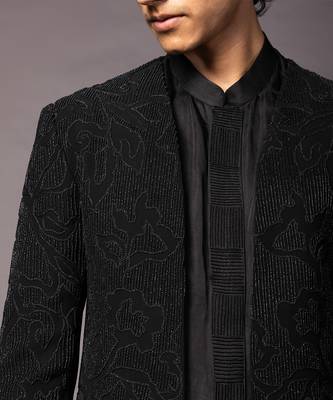 Shadow black achkan set 4