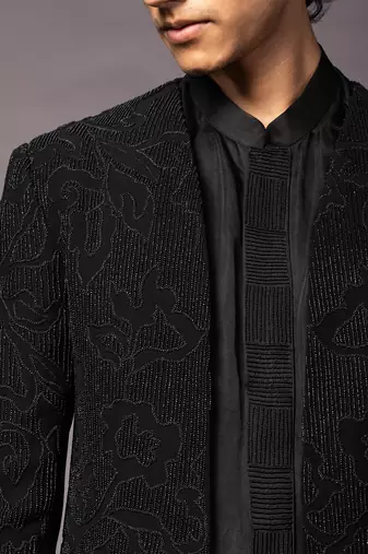 Shadow black achkan set