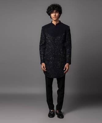 Bird cove blue achkan set 1