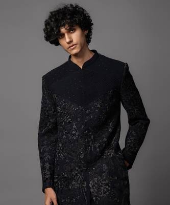 Bird cove blue achkan set 4
