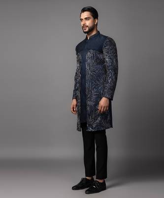 Dillusion blue achkan set 4