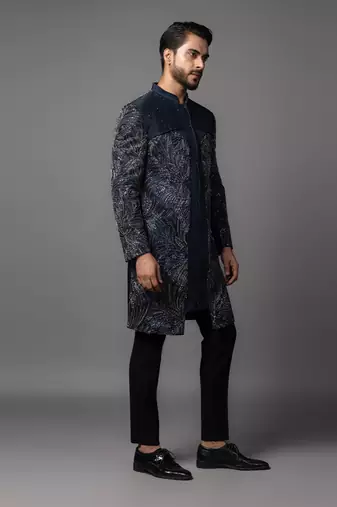 Dillusion blue achkan set