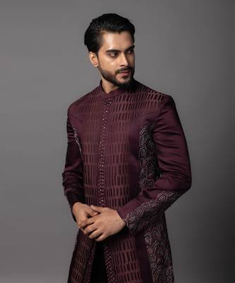 Pandane wine achkan set 2