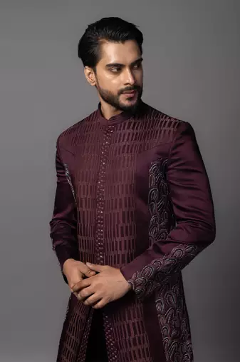 Pandane wine achkan set