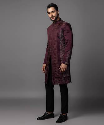 Pandane wine achkan set 3