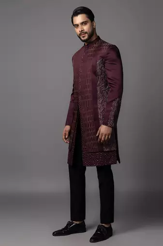 Pandane wine achkan set