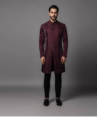 Pandane wine achkan set 4