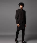 Diamond double panel brown achkan set