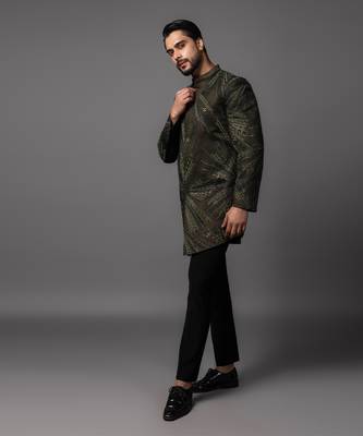 Rainshower green achkan set 3