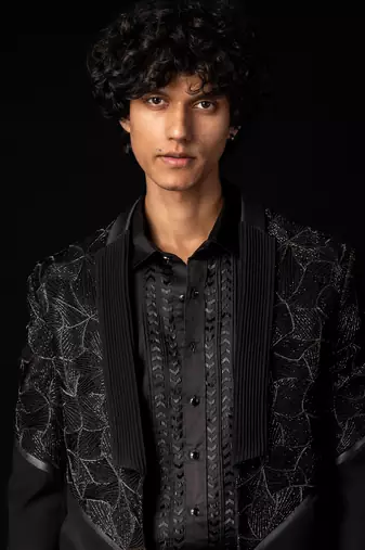 Black raina tuxedo set