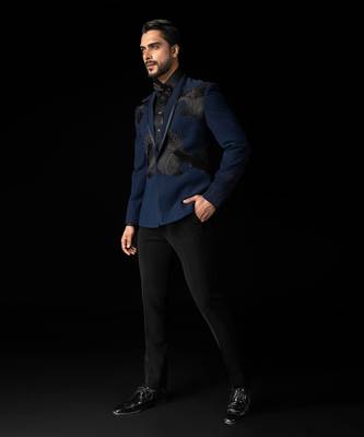 Navy peony tuxedo set 2