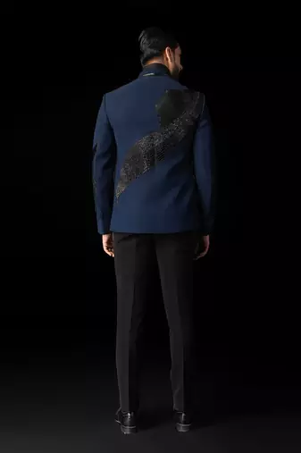 Navy peony tuxedo set