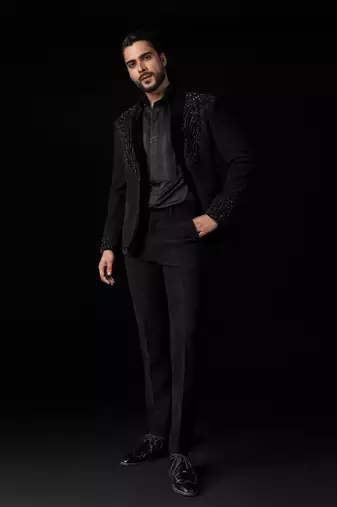Black bird tuxedo set