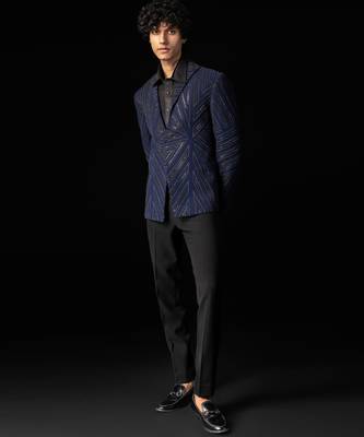 Blue linear tuxedo set 3
