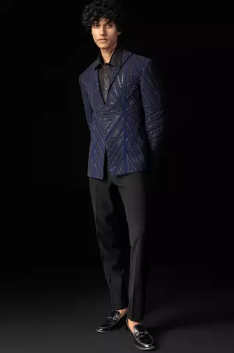 Blue linear tuxedo set