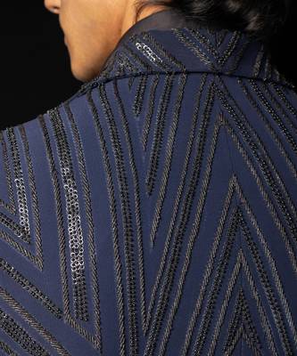 Blue linear tuxedo set 5