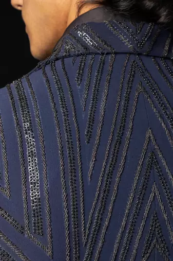 Blue linear tuxedo set