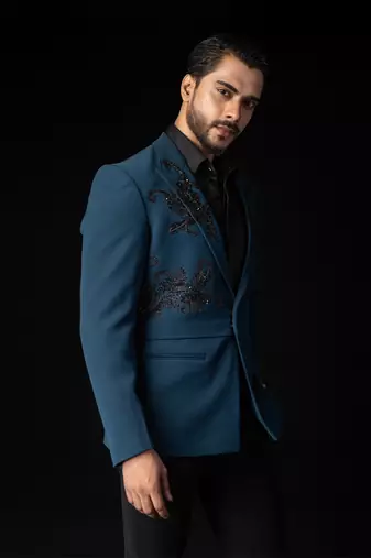Teal zeal tuxedo set