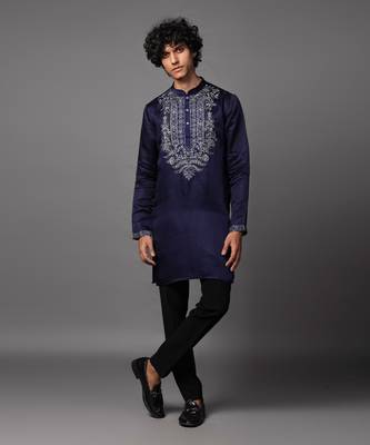 Regal radiance purple kurta pajama set 1