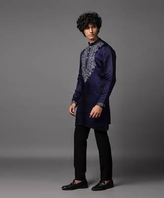 Regal radiance purple kurta pajama set 3
