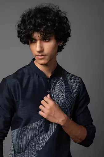 Reverie navy blue kurta pajama set