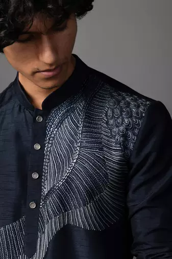 Reverie navy blue kurta pajama set