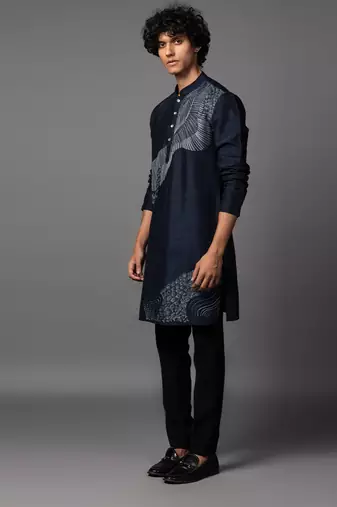 Reverie navy blue kurta pajama set