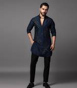 Ethereal wings navy blue kurta pajama set